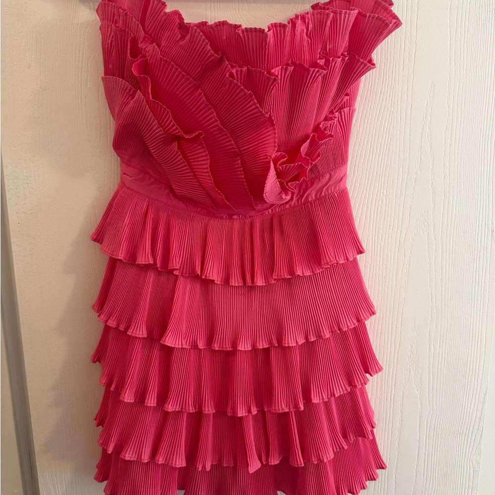 Pink Ruffled Short Dress